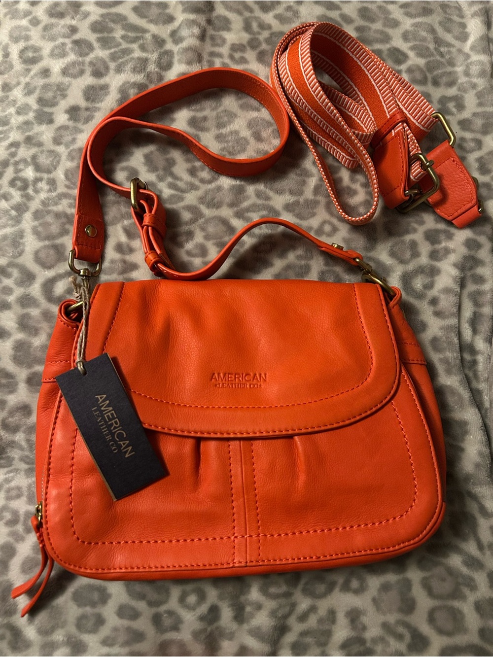 American Leather Co “Chili Smooth” Leather Crossbody Bag